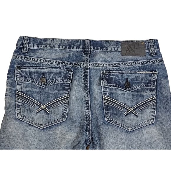 TK Axel Mens Jeans Treadwell Relaxed Straight Fit Mid Rise Flap Pockets 36x31 - Picture 5 of 8